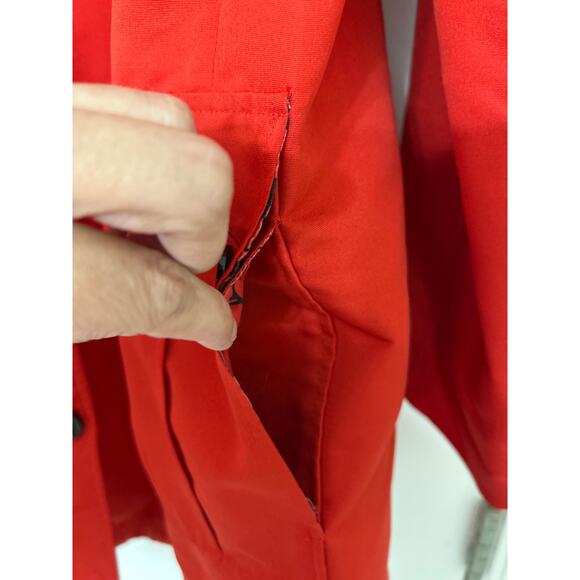 Dennis Basso Red Water Resistant Medium Length Rain Coat Size Small - Picture 7 of 13